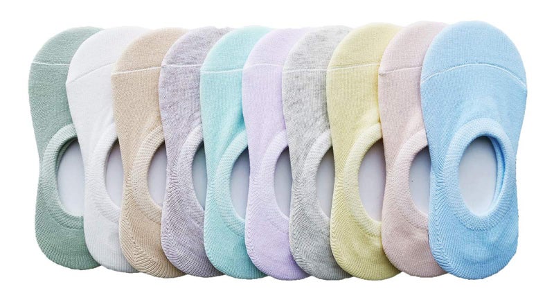 CHUNG Kids No Show Socks Cotton Liner Low Cut Sock for Boys Girls Toddler Thin 10 Pack Solid Color Summer, 2-4 Years - Image 1